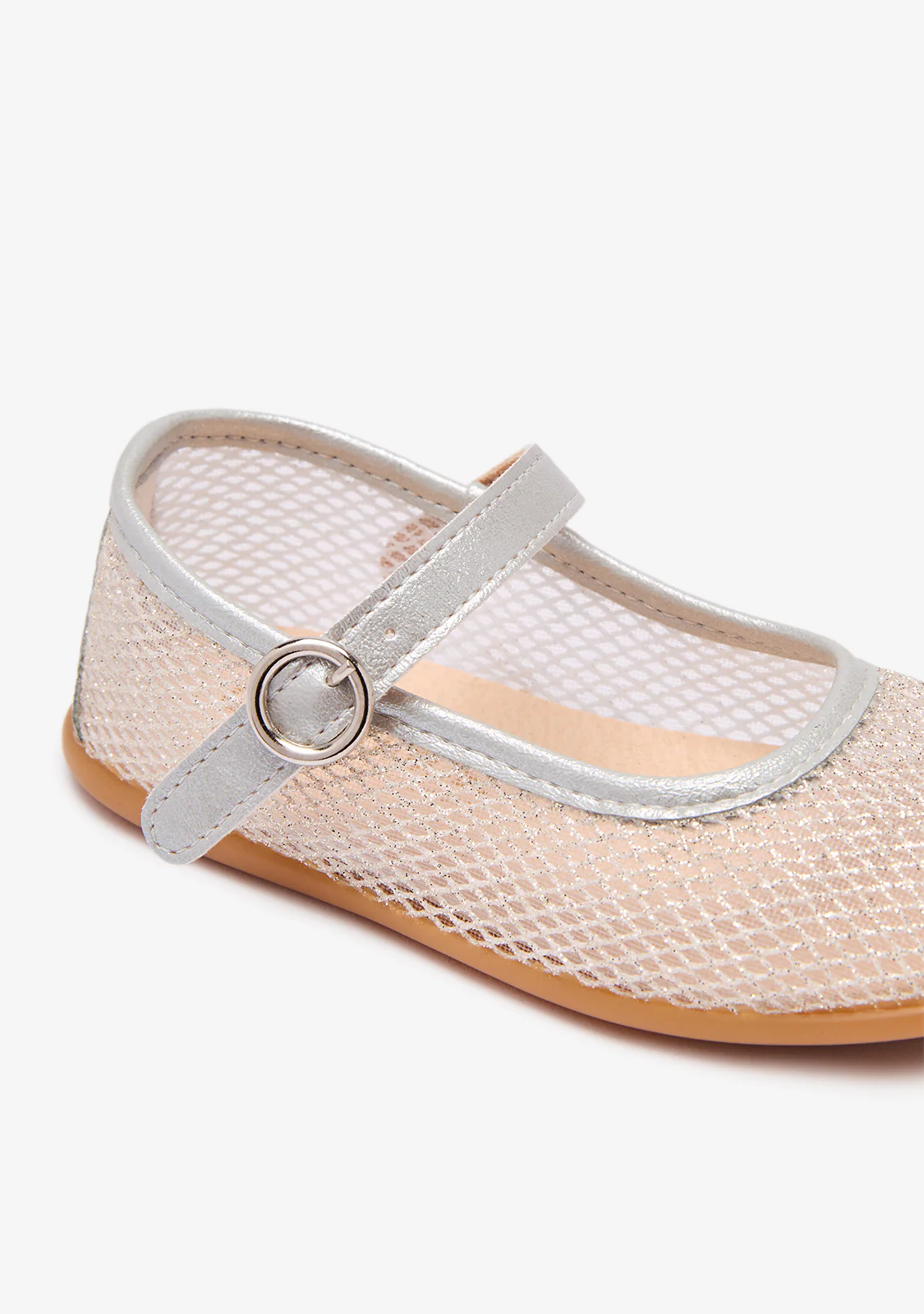 Silver Mesh Buckle Ballerinas - Image 4