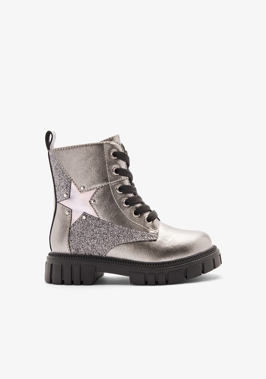 Silver Military Star Boots