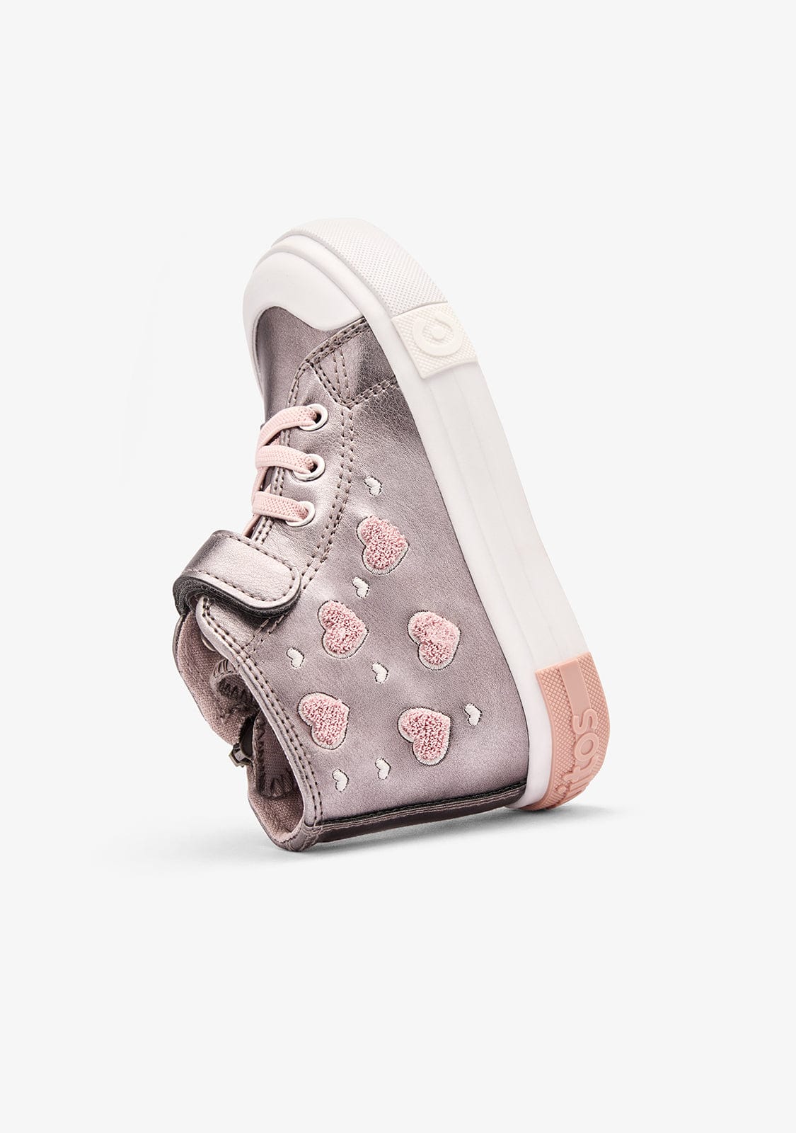 Silver / Pink Hearts High Sneakers - Image 4