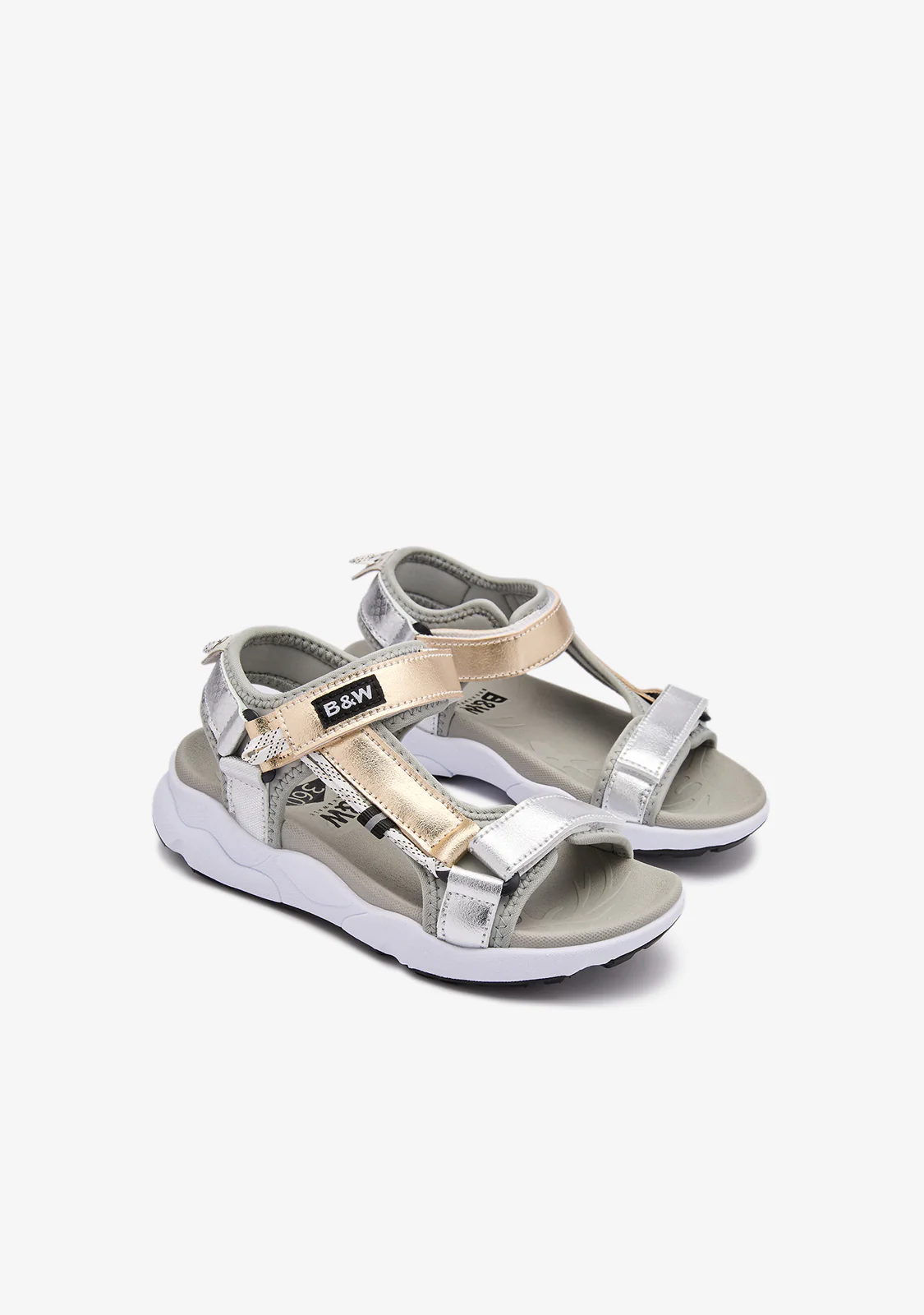 Silver Shine Strip Sandals - Image 2