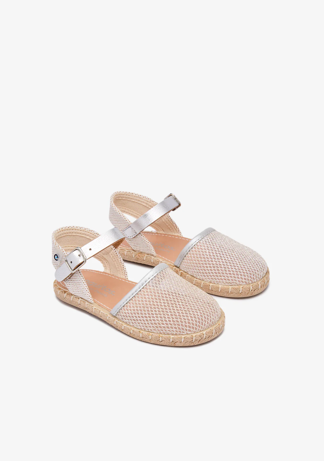 Silver Shiny Mesh Espadrilles - Image 2