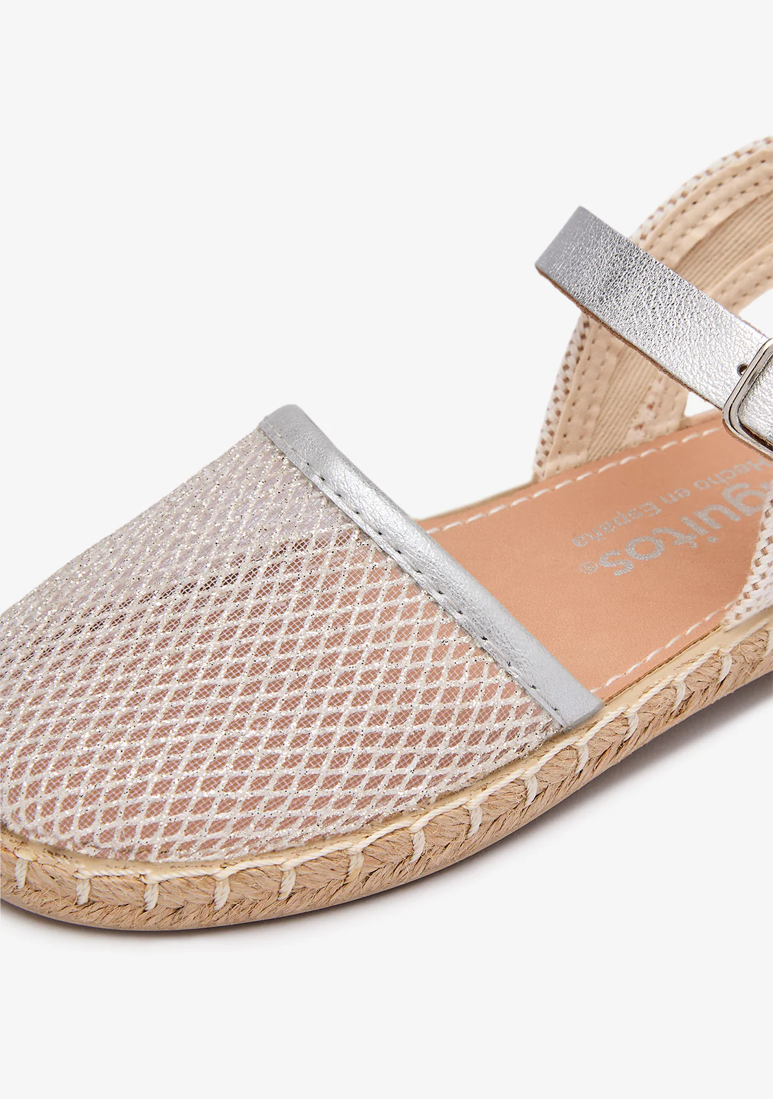 Silver Shiny Mesh Espadrilles - Image 4
