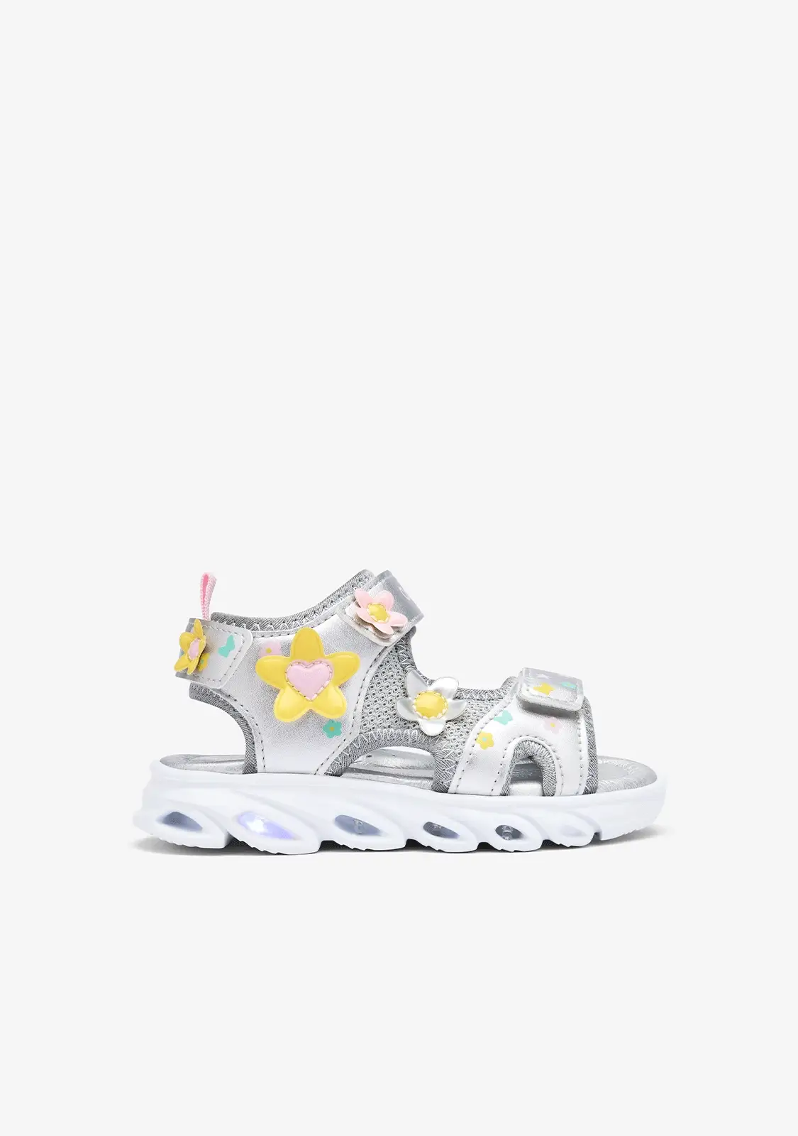 Silver Flowers Light Sandals - Image 3