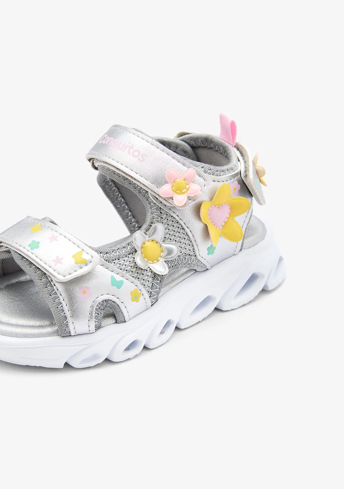 Silver Flowers Light Sandals - Image 5