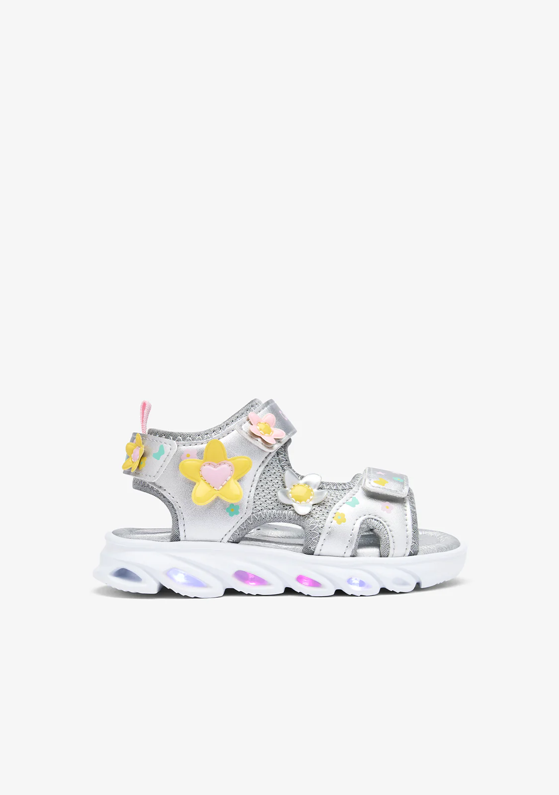 Silver Flowers Light Sandals - Image 6