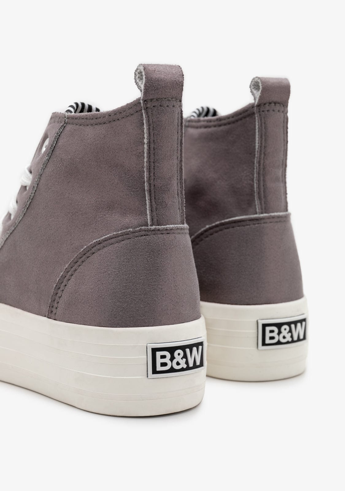 Pewter Shinny High Top Sneakers B&W - Image 3