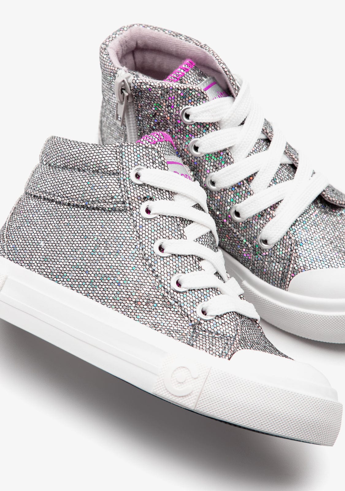 Pewter Glitter High Top Sneakers - Image 3