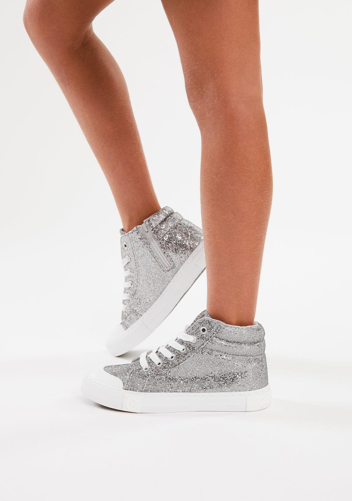 Pewter Glitter High Top Sneakers - Image 4