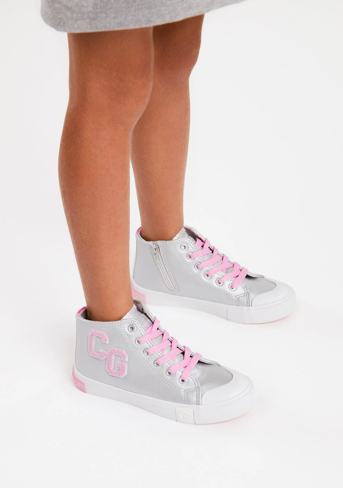 Silver Letters High Top Sneakers - Image 4