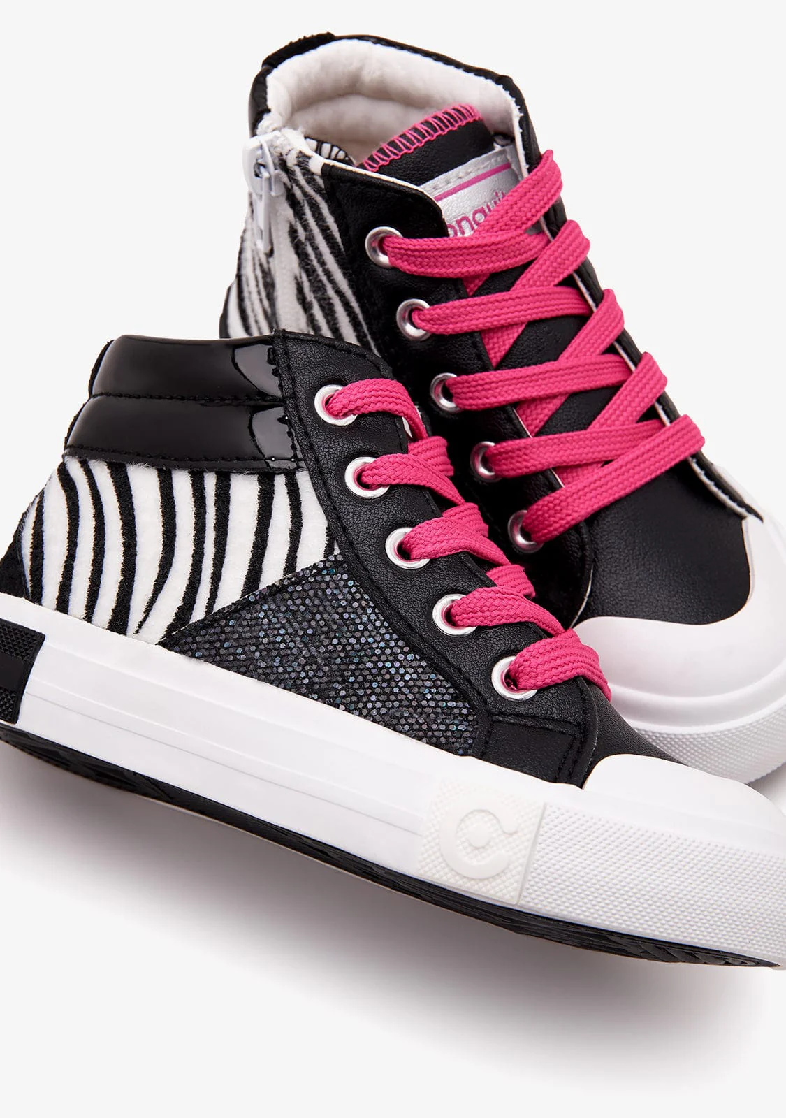 Black Zebra High Top Sneakers - Image 3