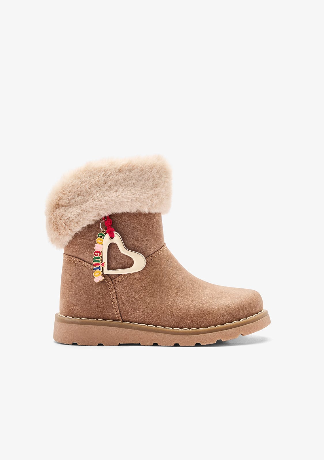 Tan Fur Charm Boots