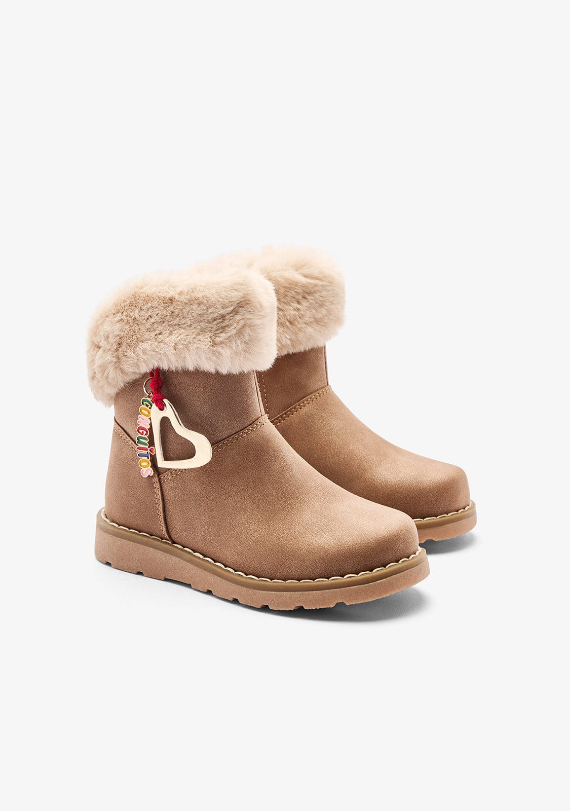 Tan Fur Charm Boots - Image 2
