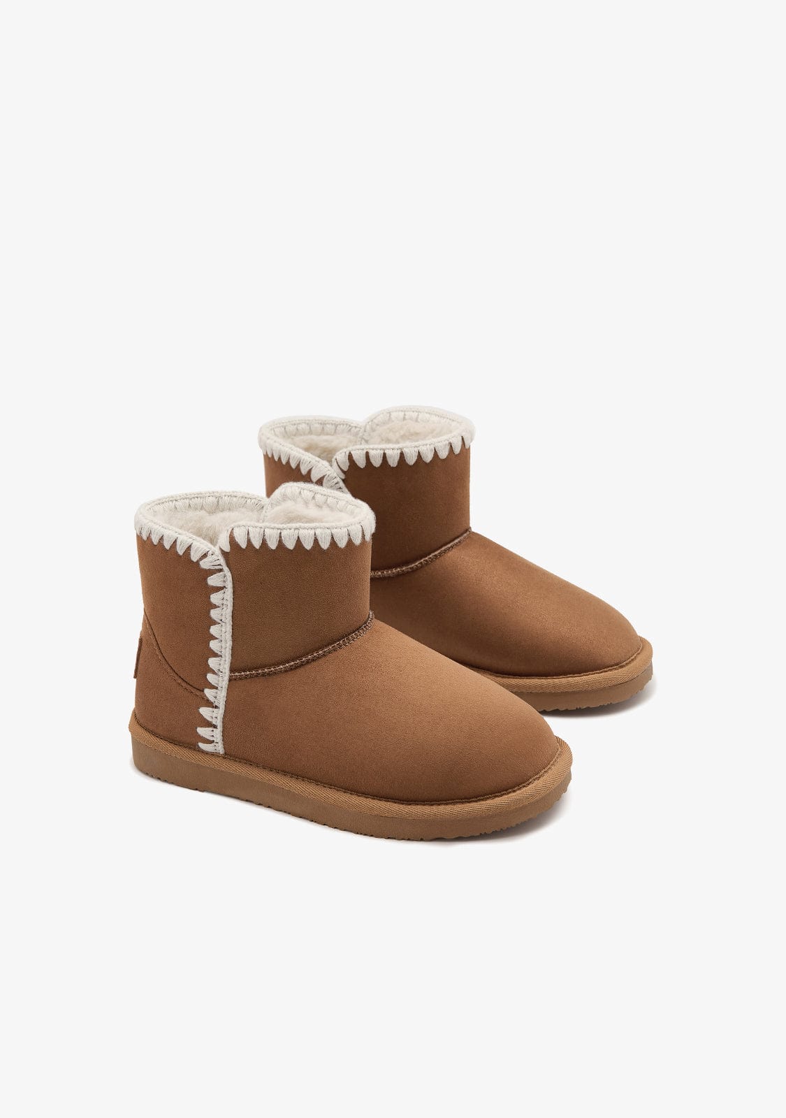 Tan Embroidered Low Australian Boots B&W - Image 2