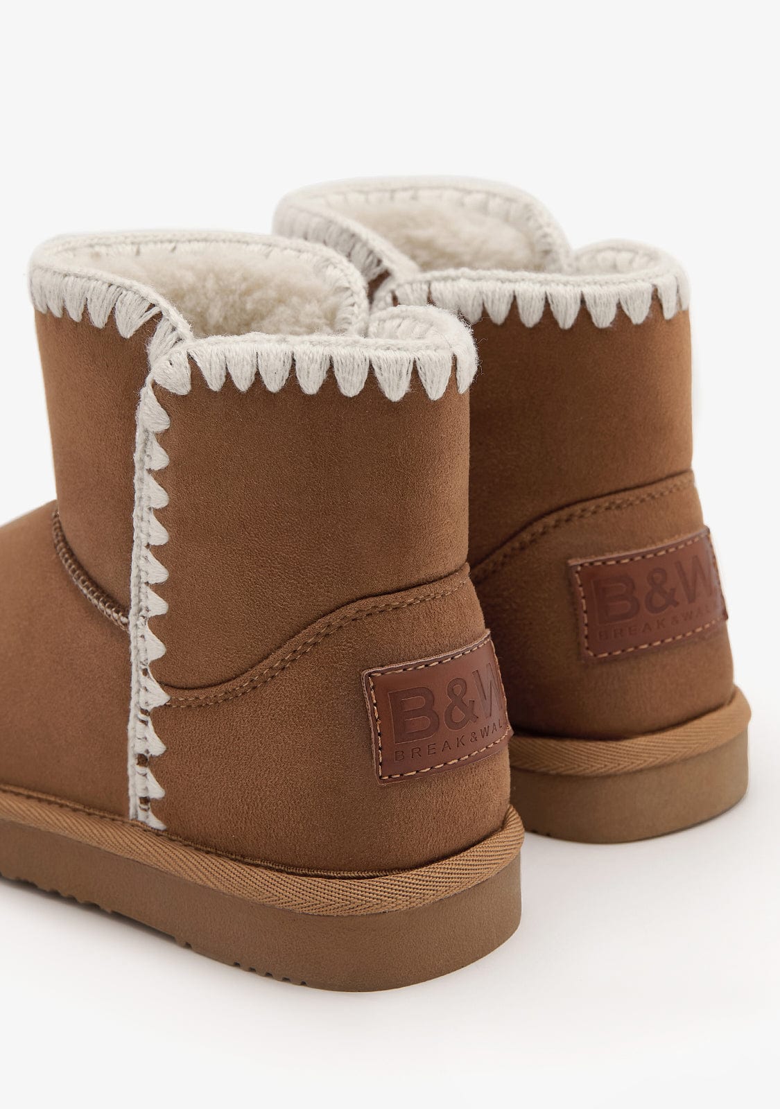 Tan Embroidered Low Australian Boots B&W - Image 3