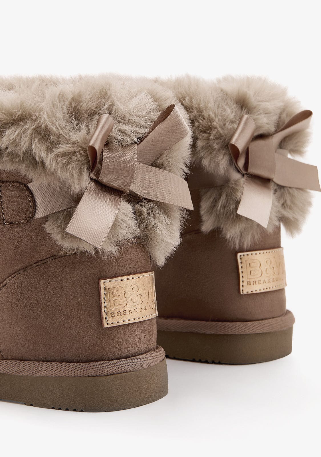 Taupe Bow Fur Australian Boots Water Repellent B&W - Image 3