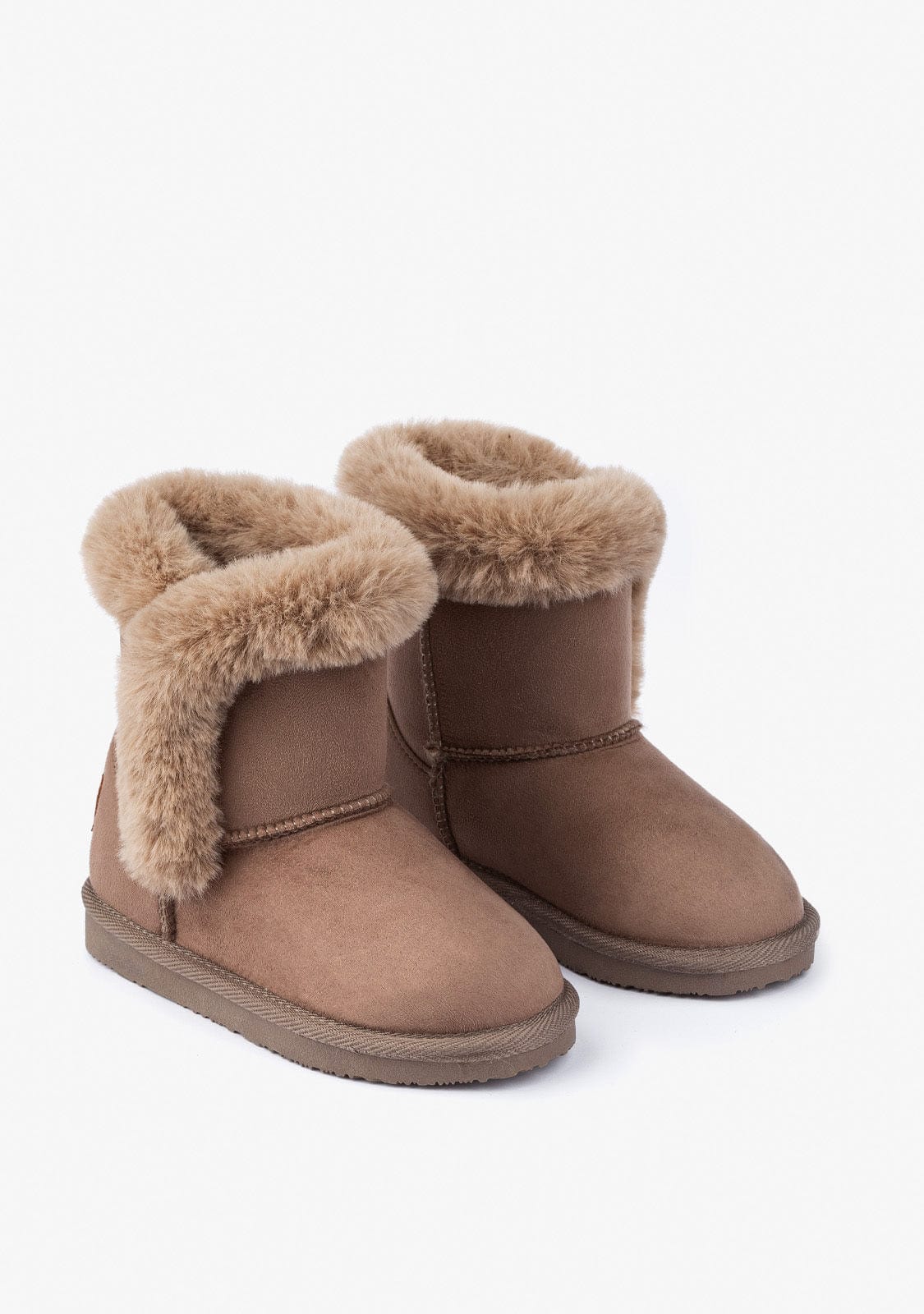 Taupe Fur Australian Boots B&W - Image 3