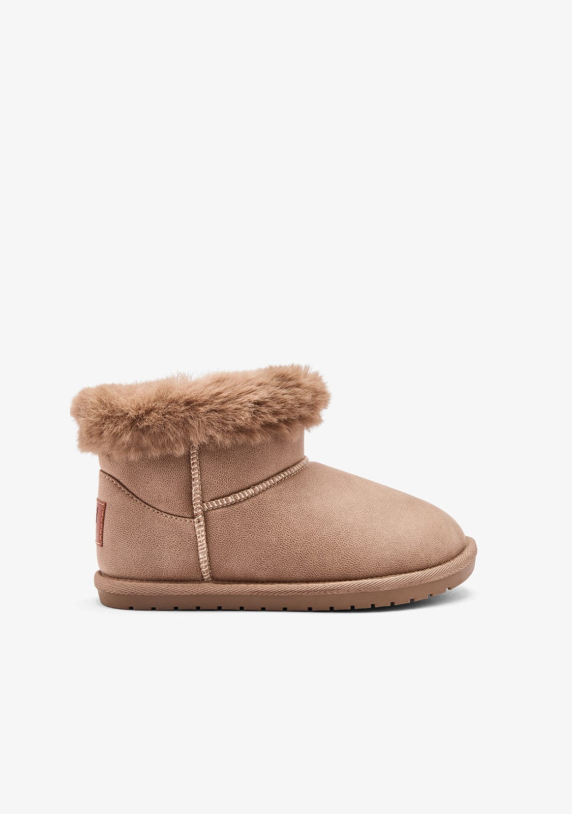 Taupe Barefoot Low Fur Australian Boot B&W