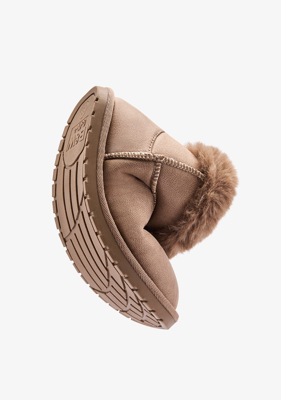 Taupe Barefoot Low Fur Australian Boot B&W - Image 3