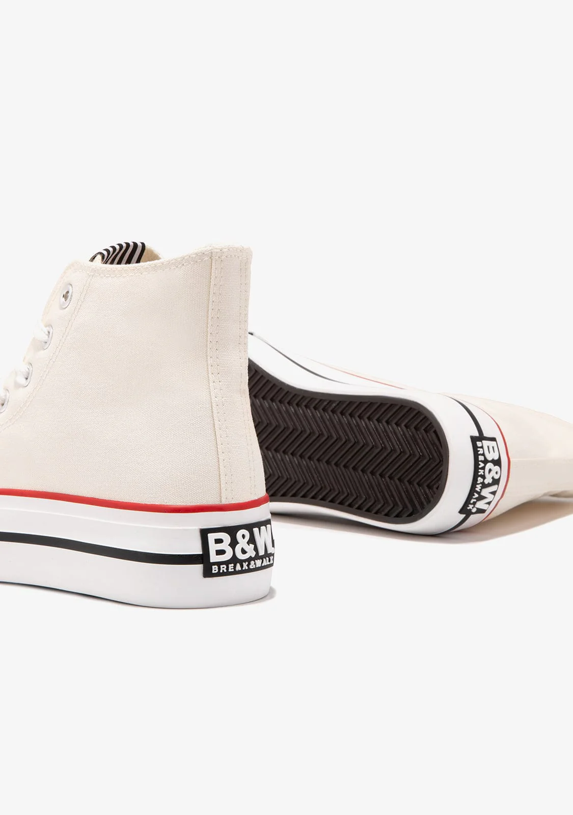 Off White Basic High Top Sneakers B&W - Image 4