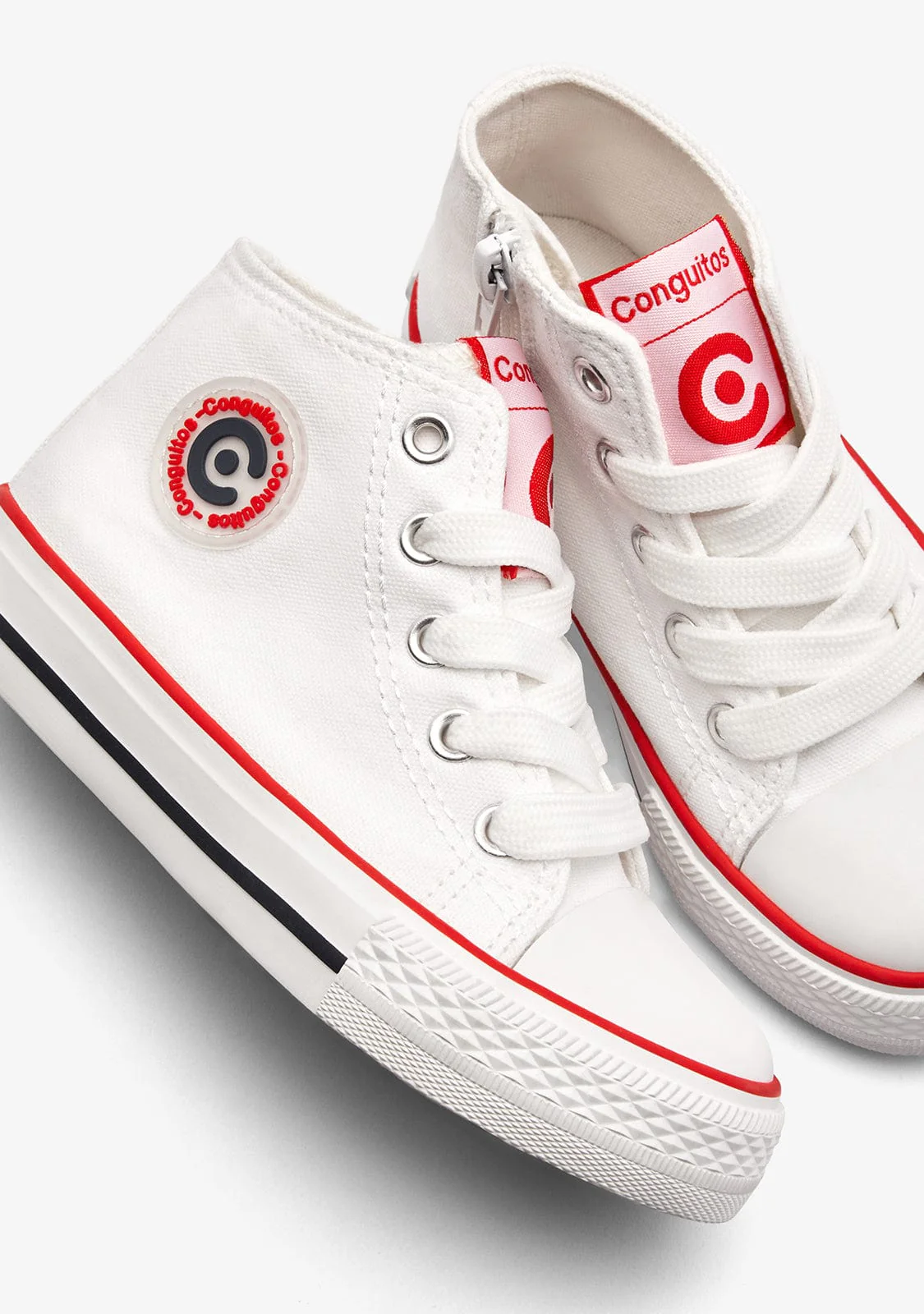 White Basic Logo High Sneakers - Image 3
