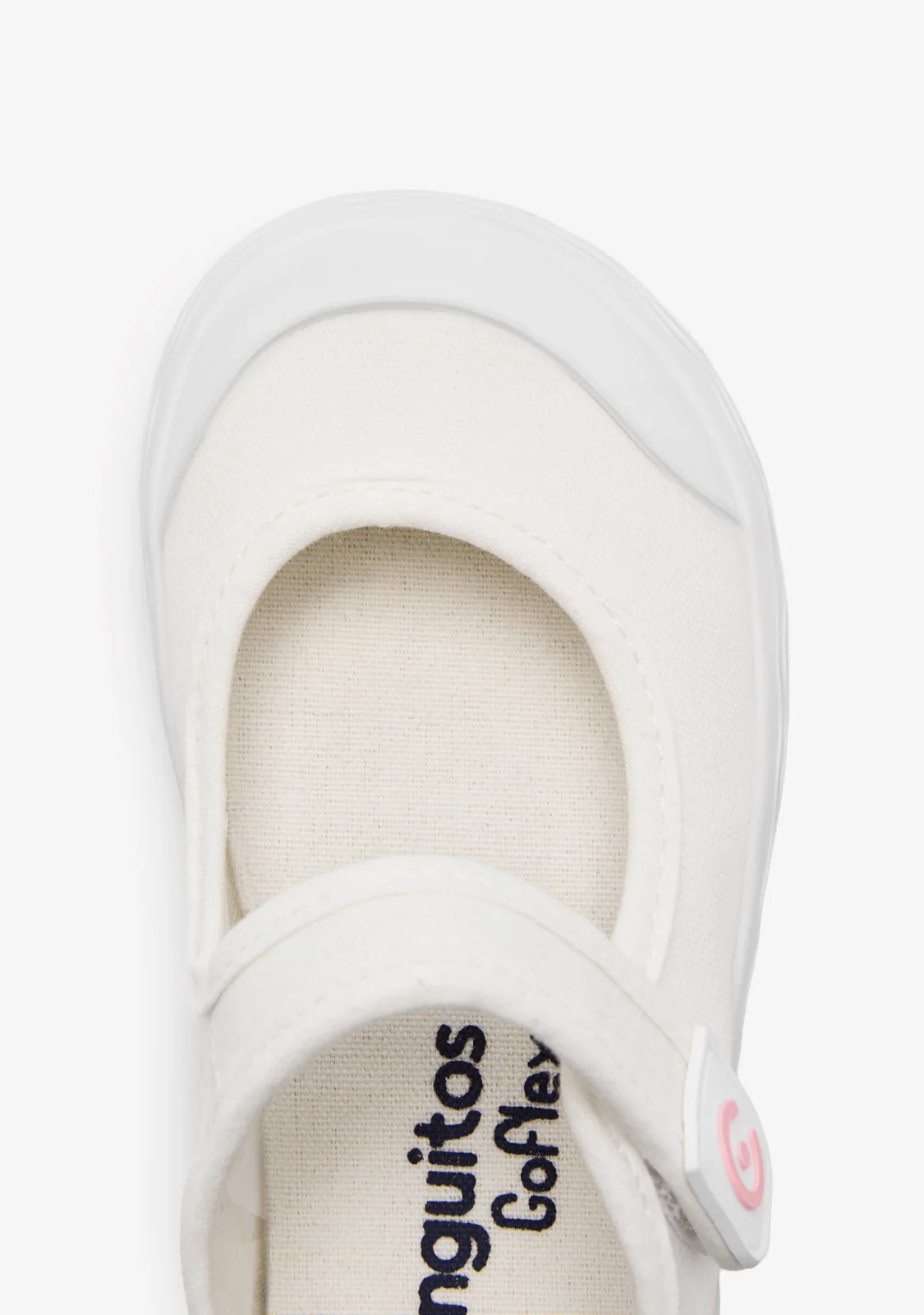 White Canvas Barefoot Goflex Mary Janes - Image 4