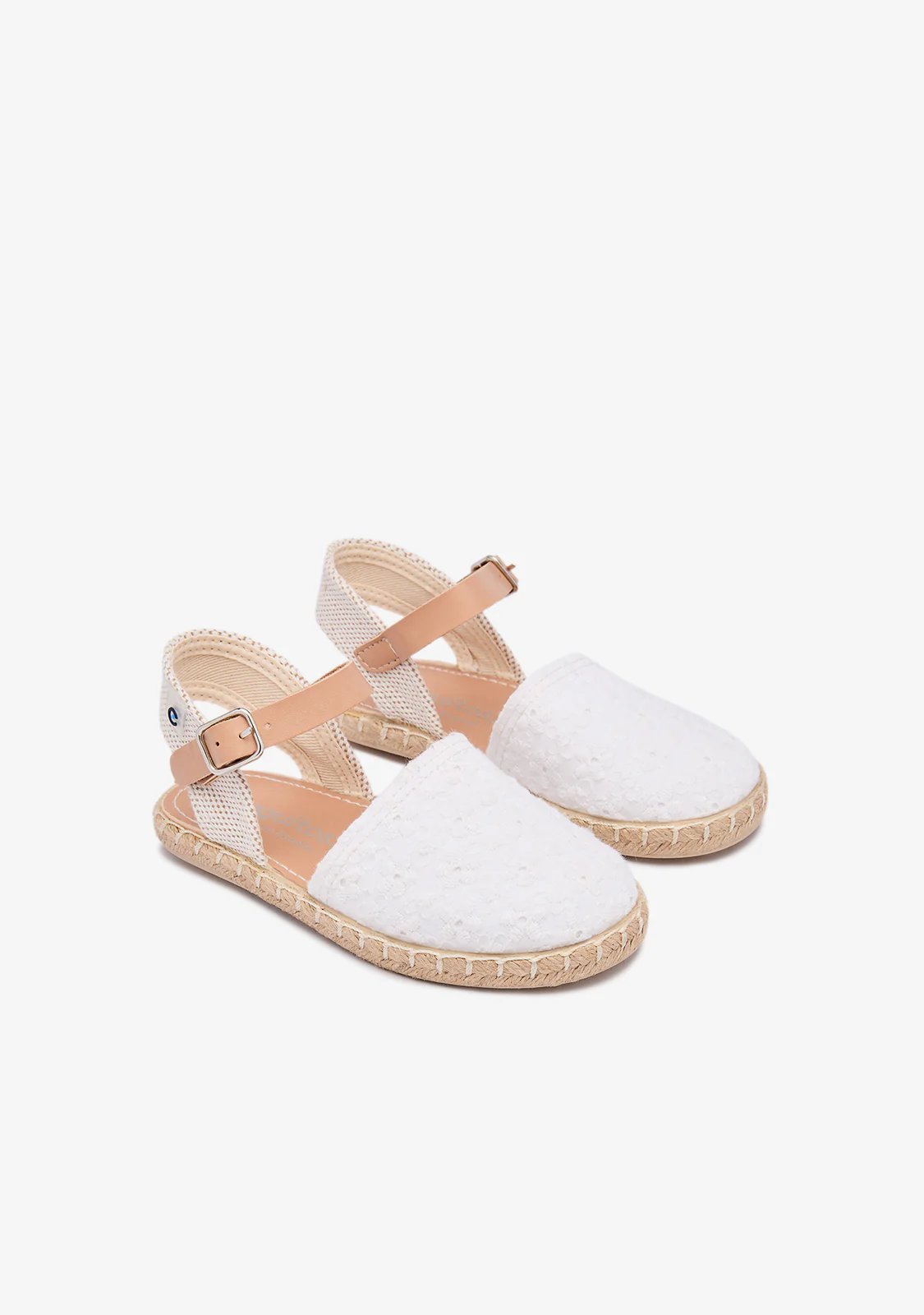 White Canvas Flower Espadrilles - Image 2