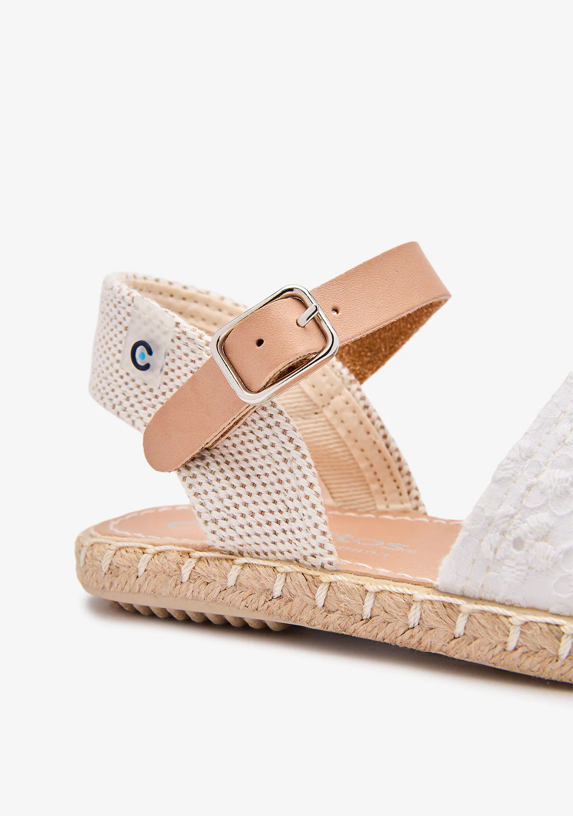 White Canvas Flower Espadrilles - Image 3