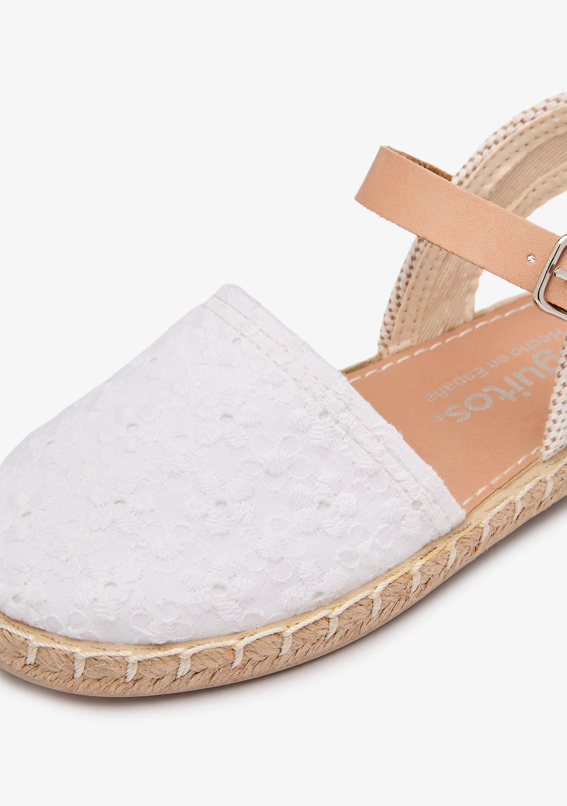 White Canvas Flower Espadrilles - Image 4