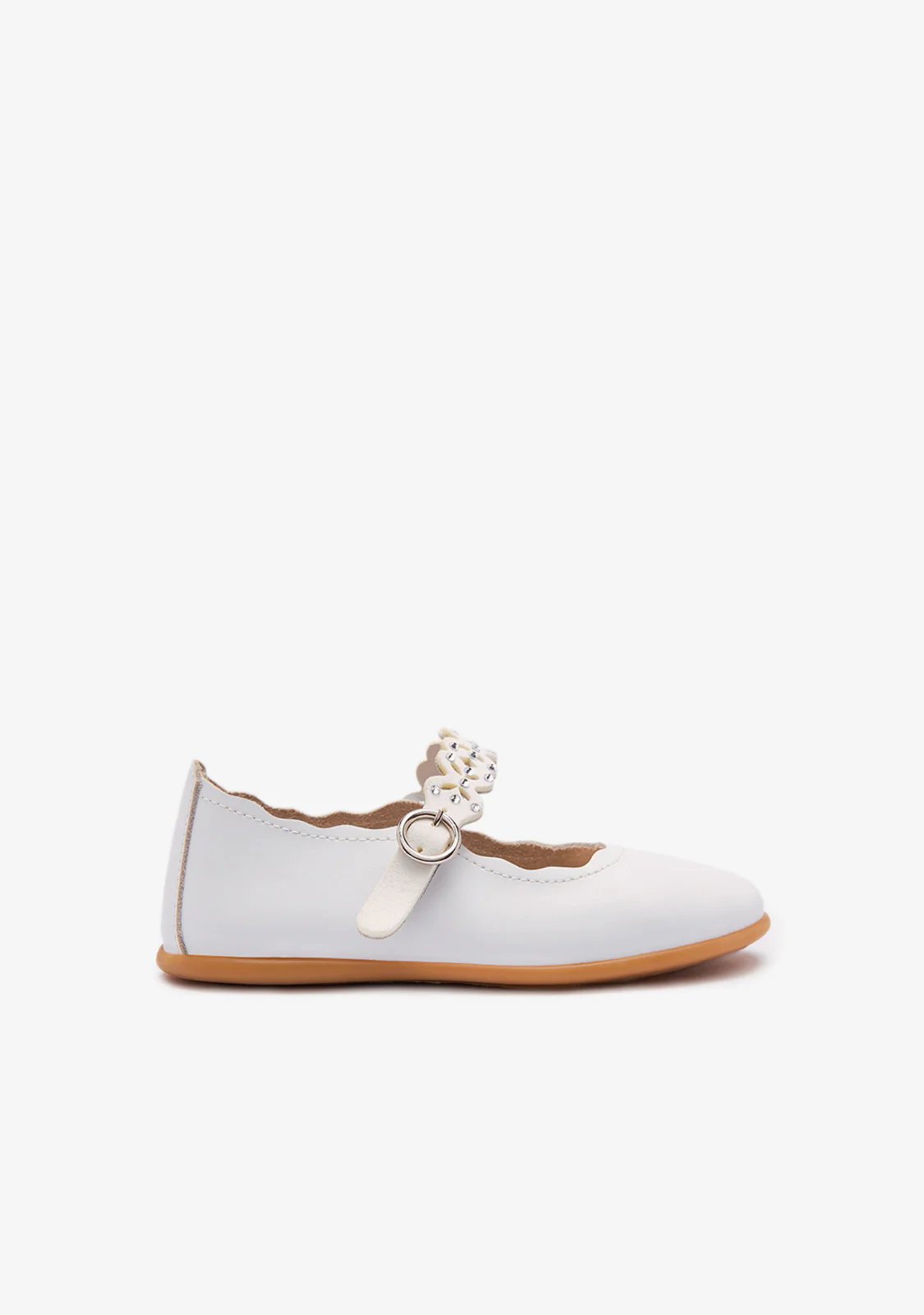White Cut Butterfly Ballerinas