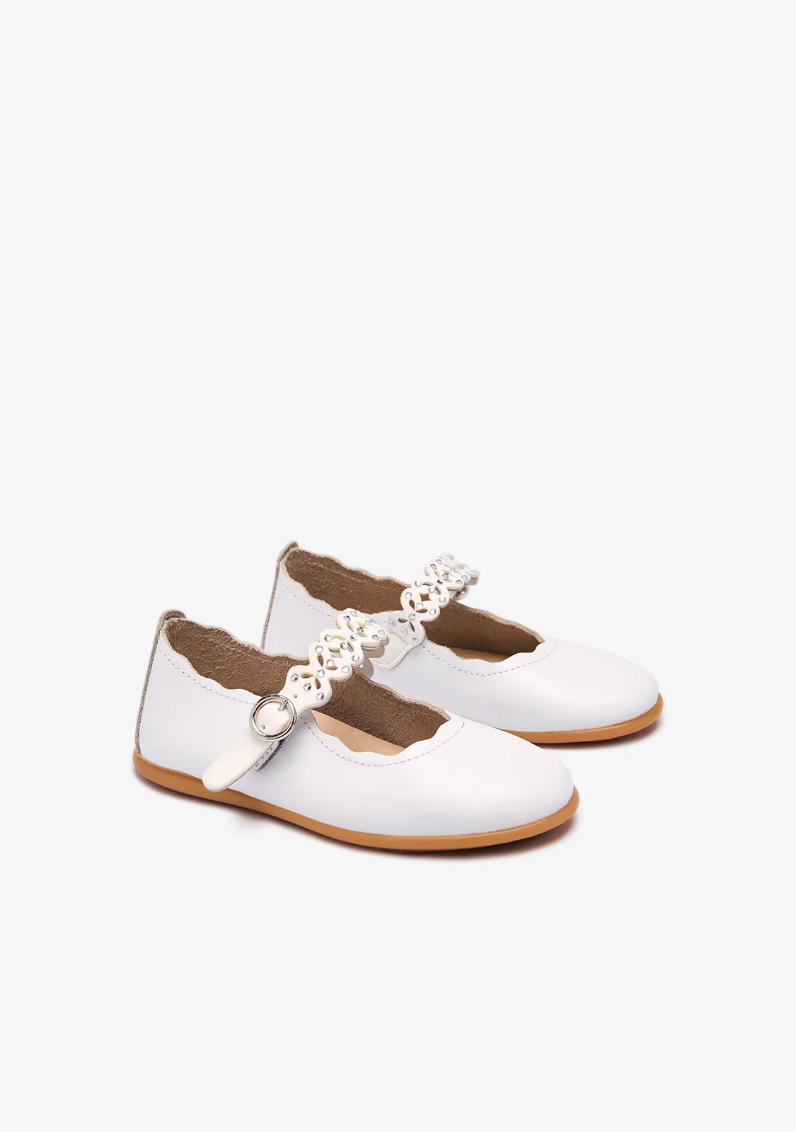 White Cut Butterfly Ballerinas - Image 2