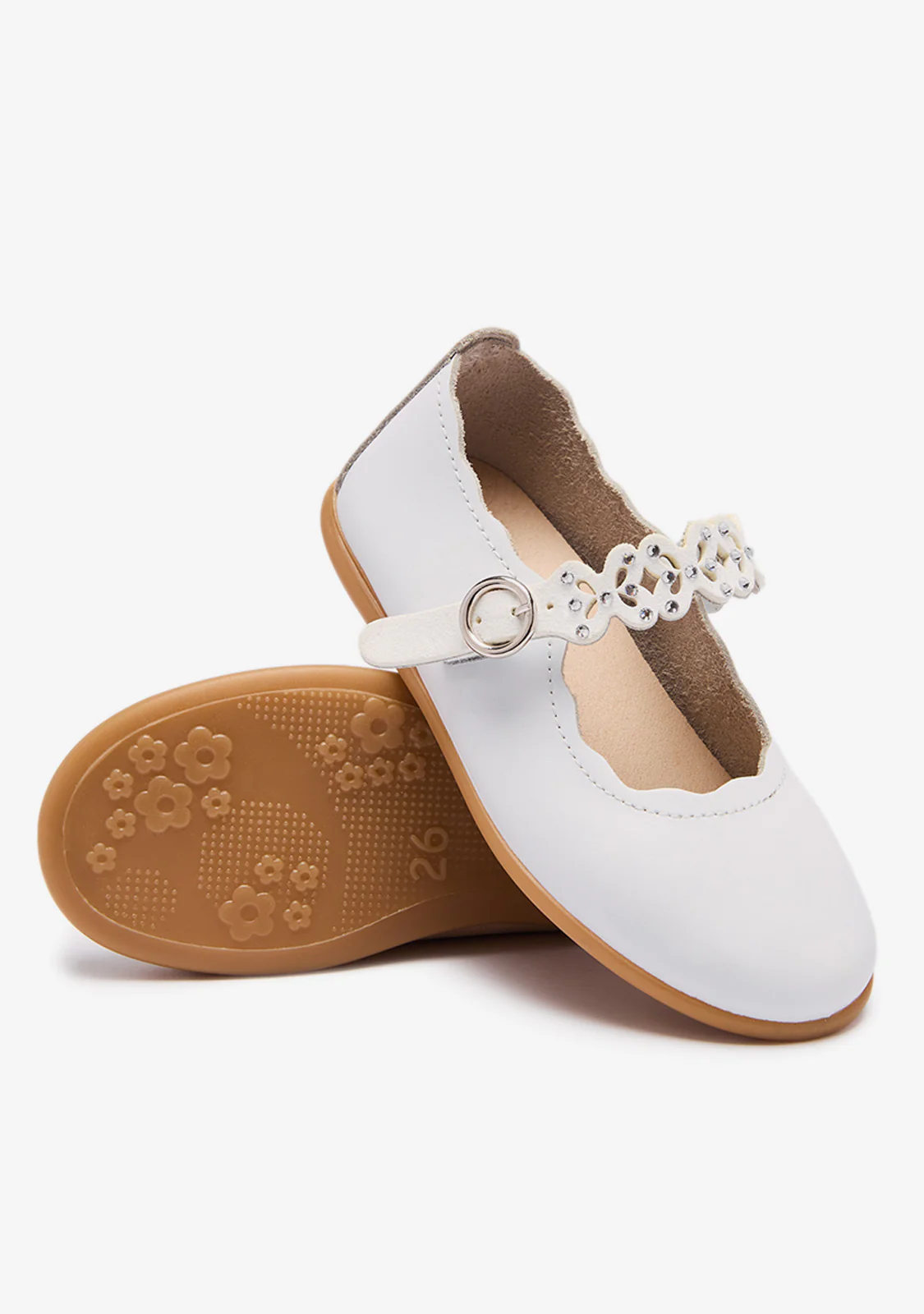 White Cut Butterfly Ballerinas - Image 3