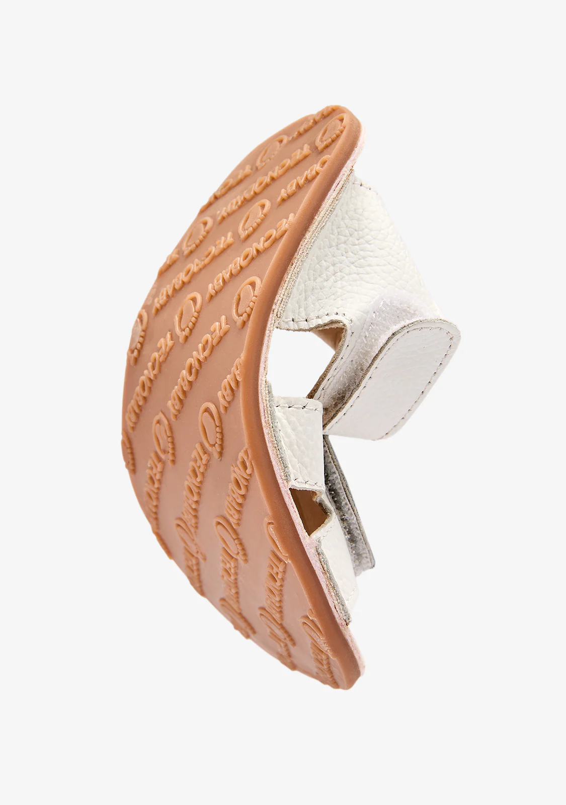 White Barefoot Sandals with Flower for Baby - Image 3
