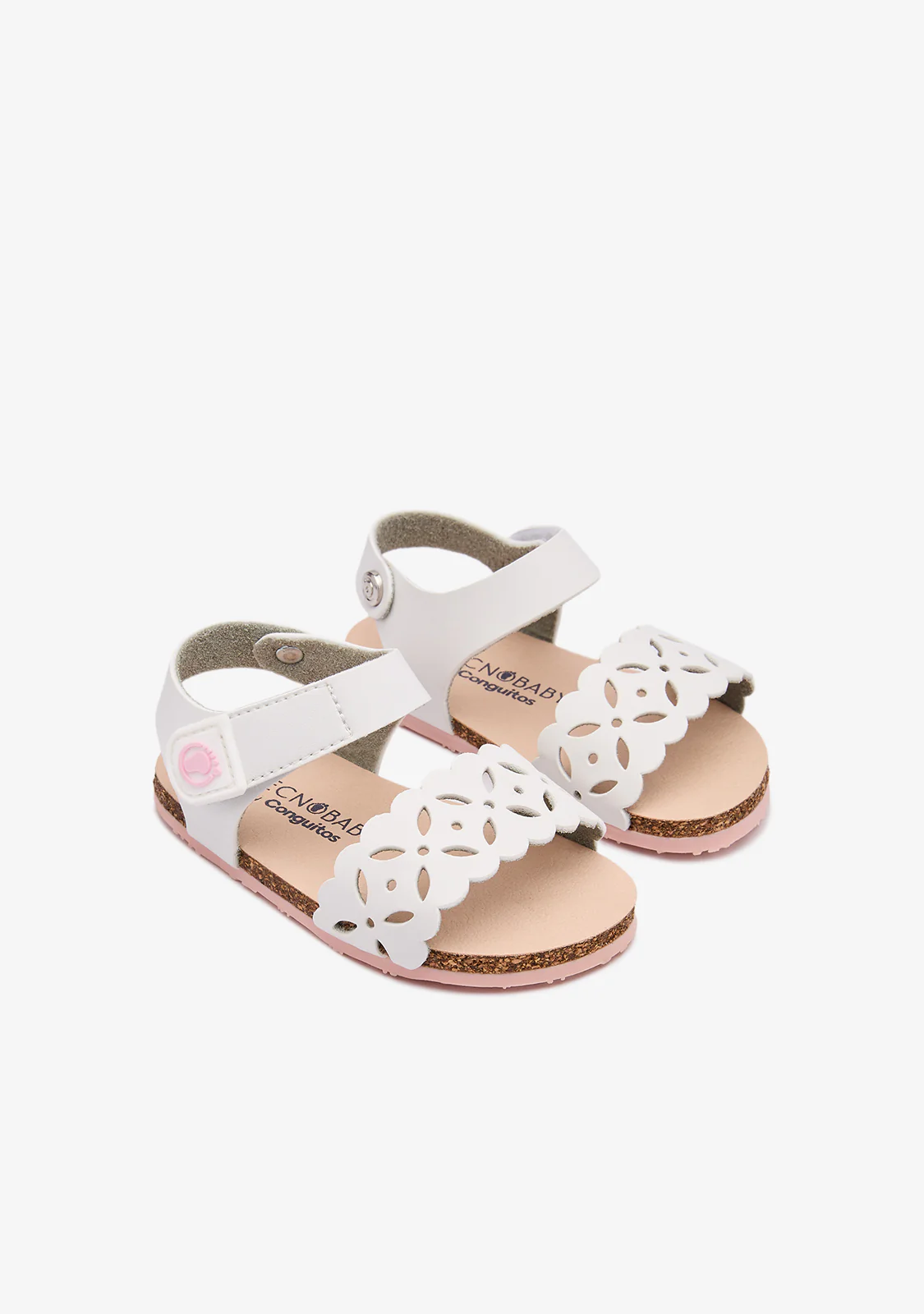 White Flower Cut Out Barefoot Sandals - Image 2