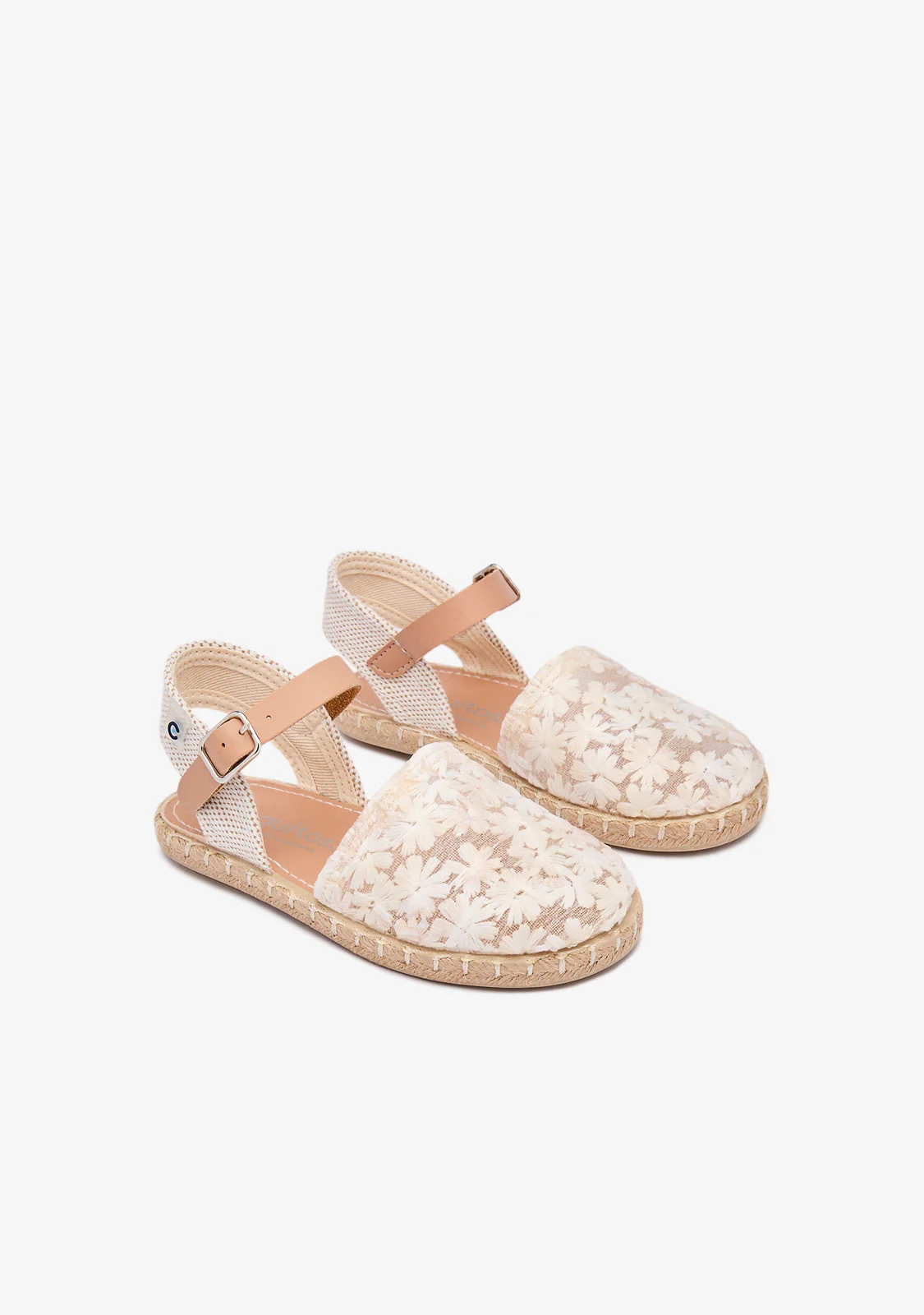 White Flower Embroidery Espadrilles - Image 2