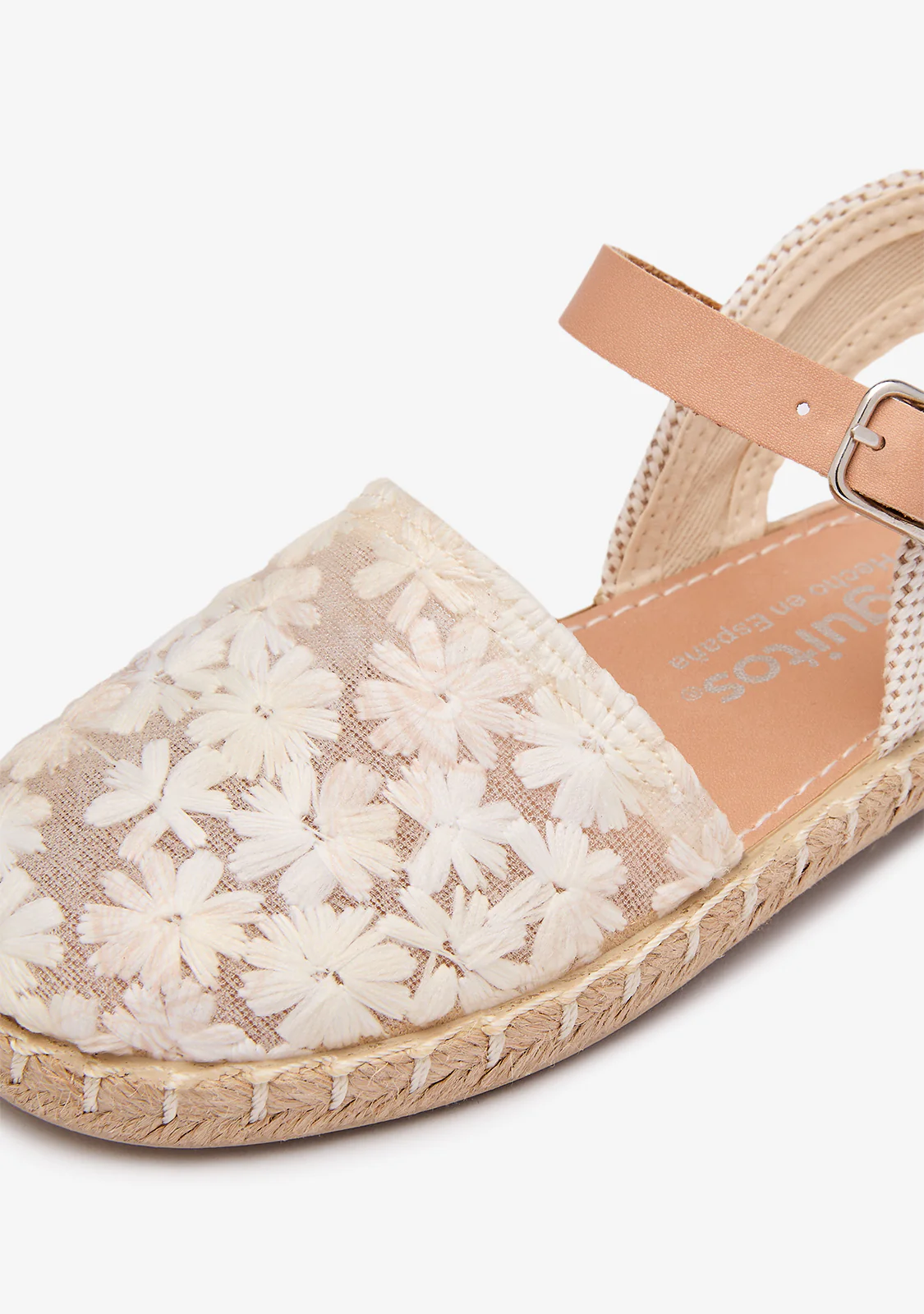White Flower Embroidery Espadrilles - Image 4