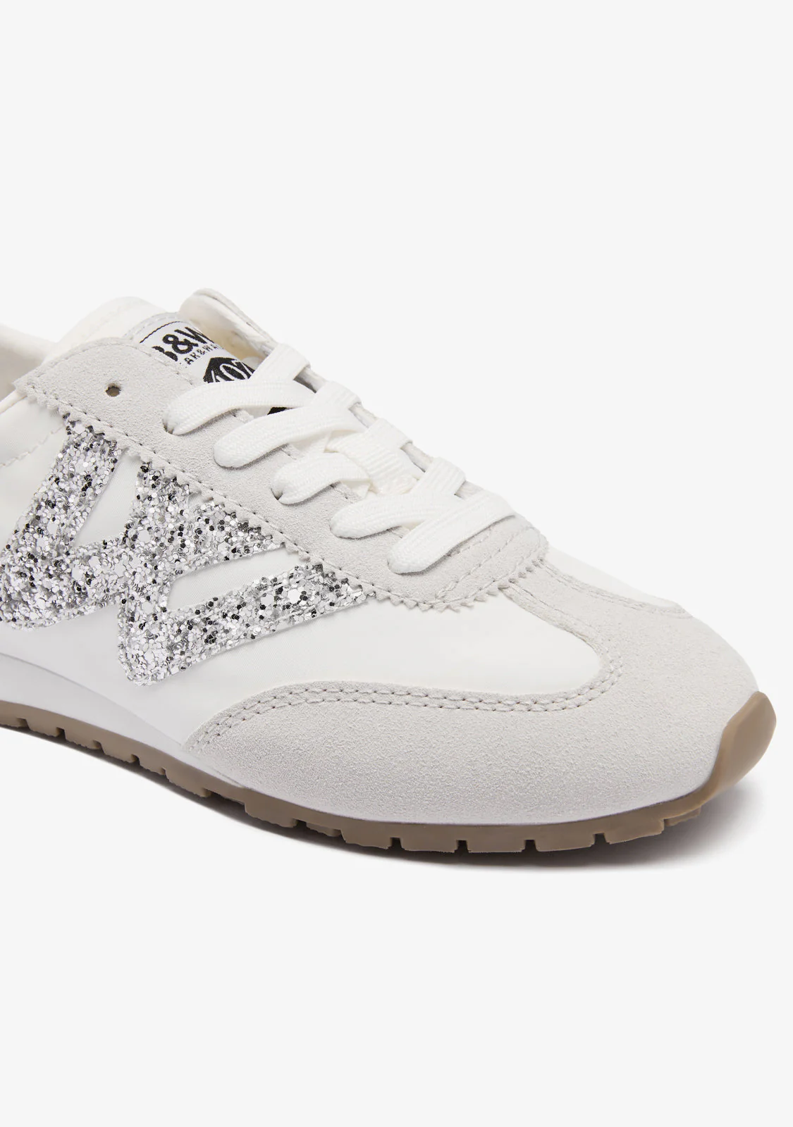 White Glitter Logo B&W Sneakers - Image 3