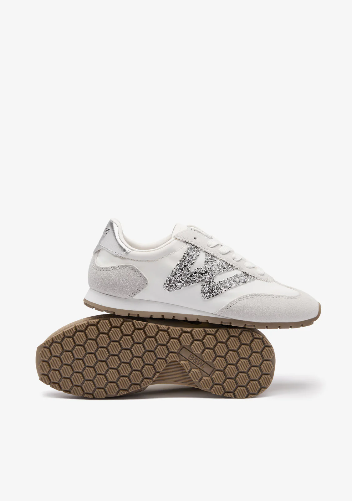 White Glitter Logo B&W Sneakers - Image 4