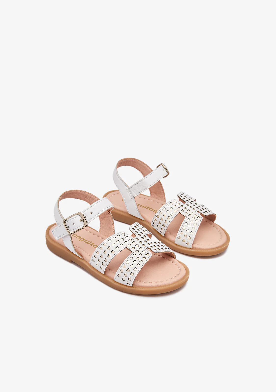White Gold Hearts Sandals - Image 2
