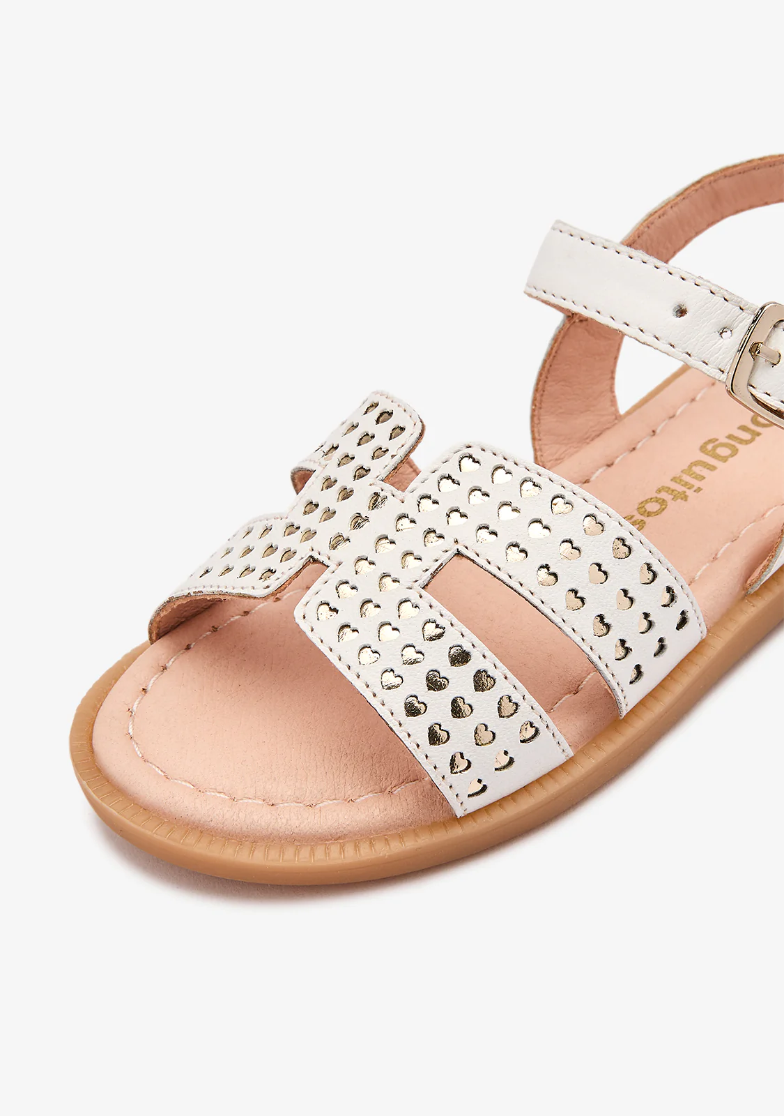 White Gold Hearts Sandals - Image 4