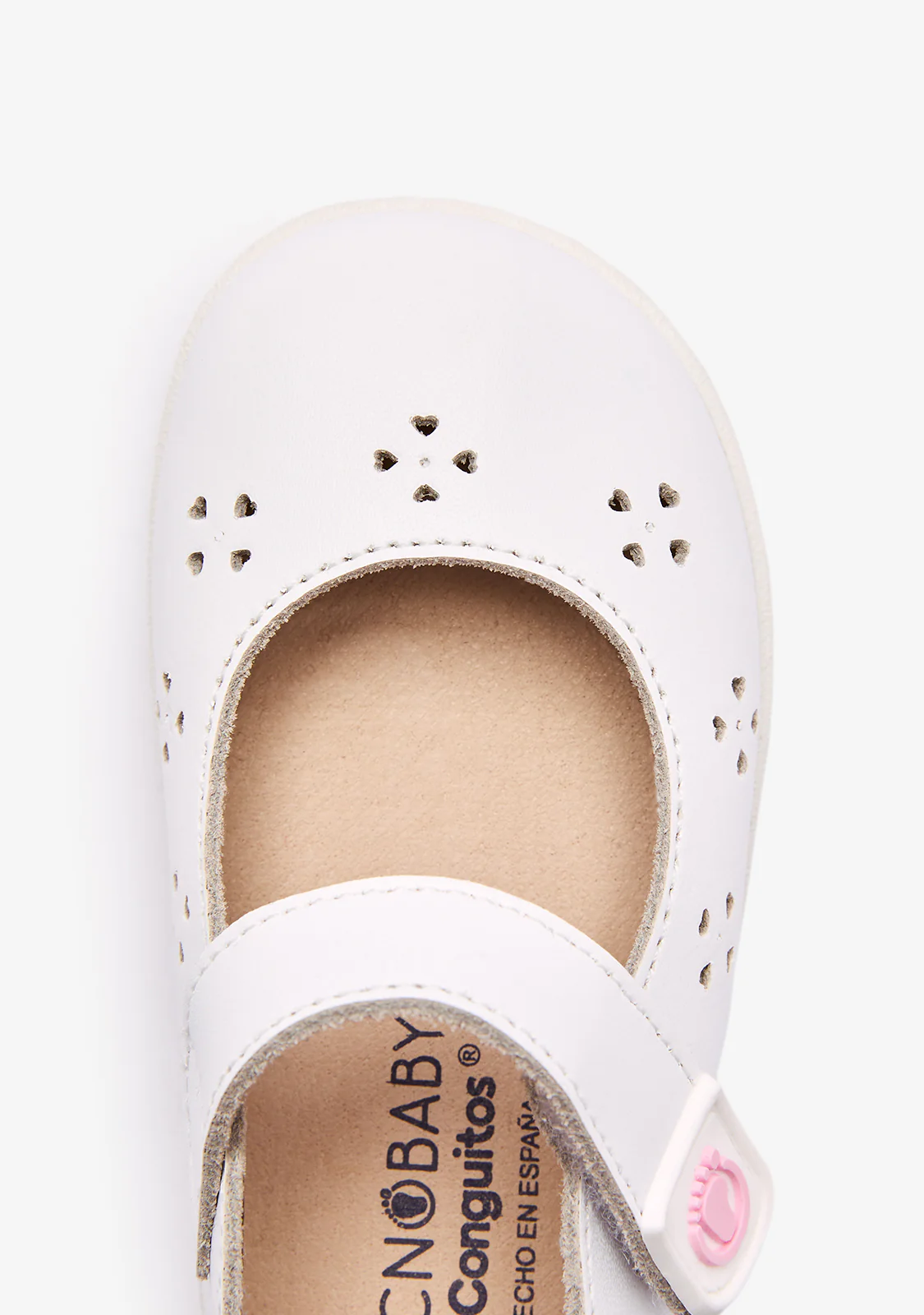 Baby´s White Heart Cut Out Barefoot Mary Janes - Image 4