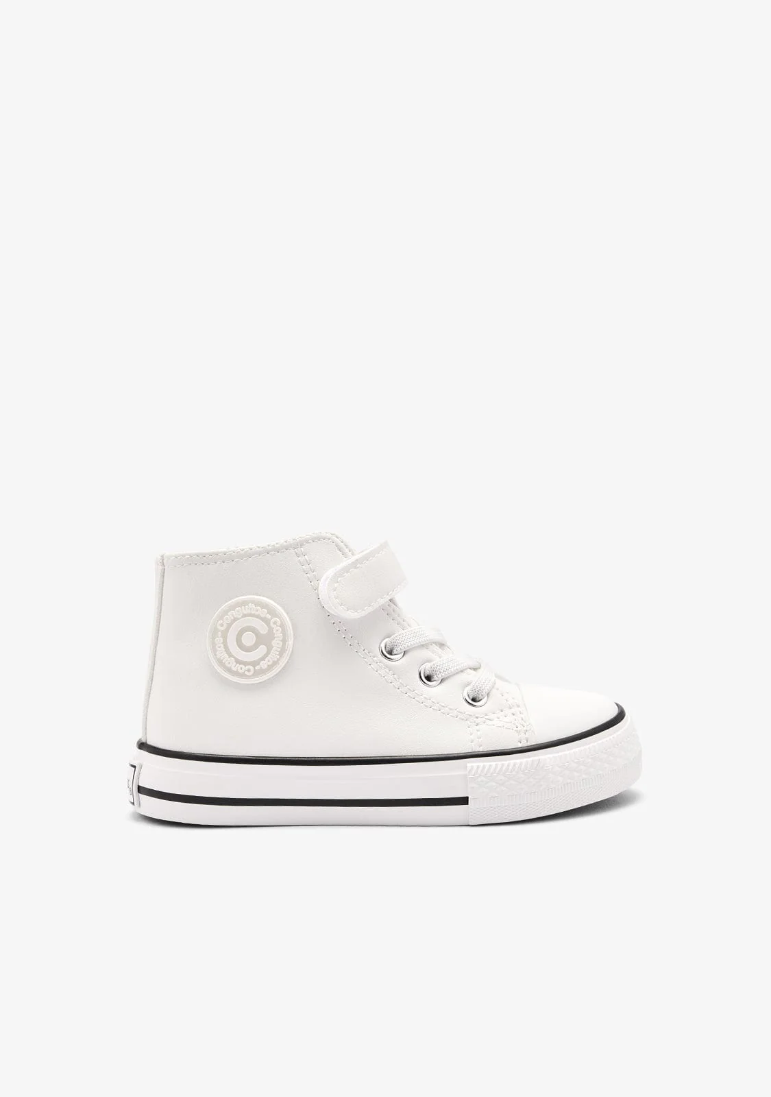 White High Strap Sneakers