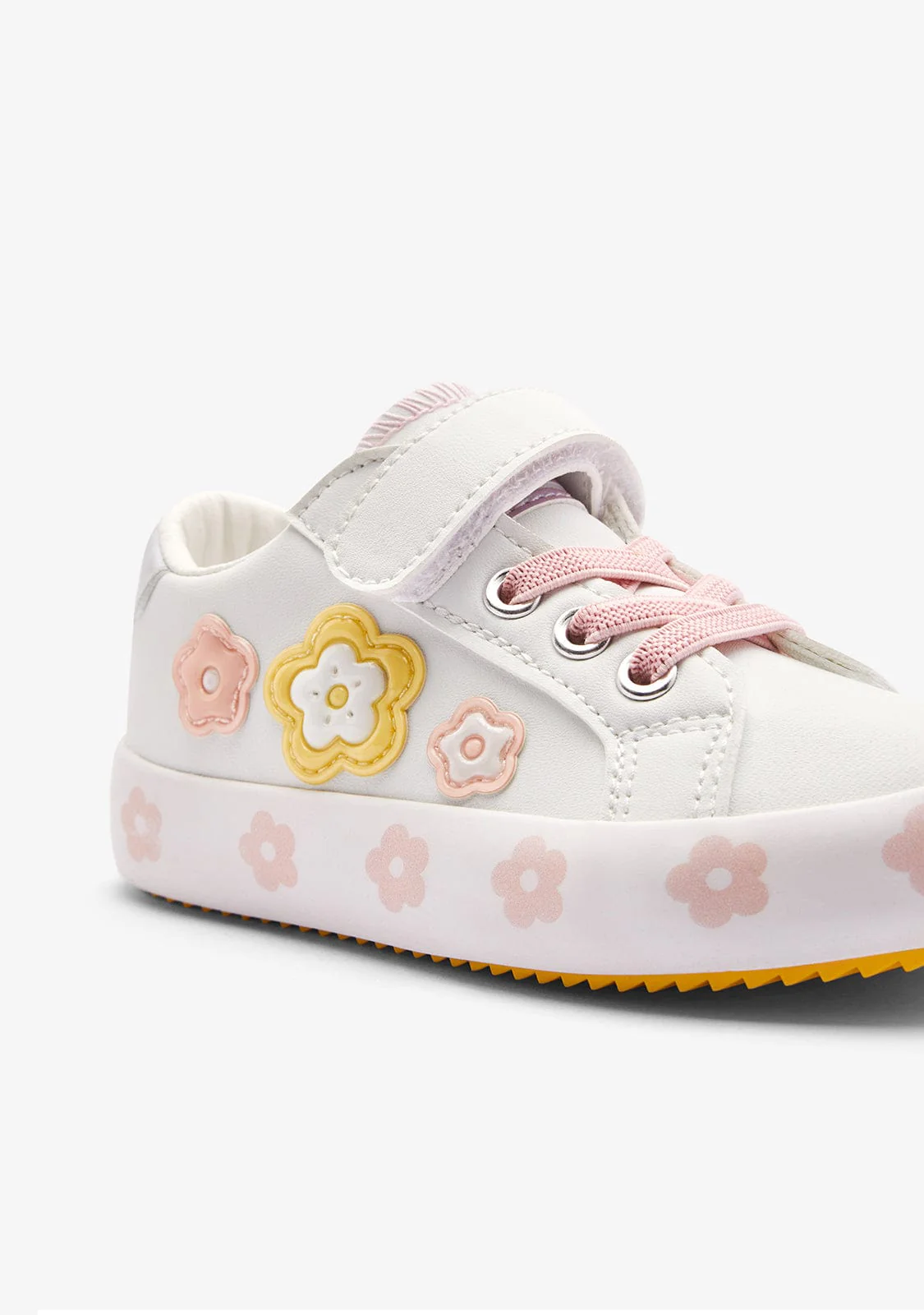 White / Multi Flowers Sneakers - Image 3