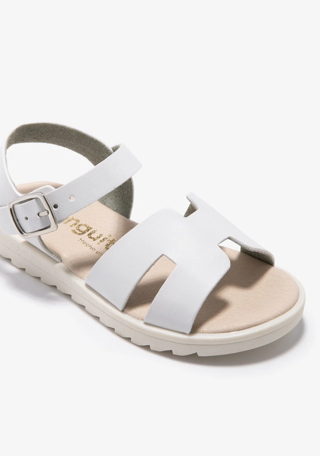 White Straps Buckle Sandals - Image 3