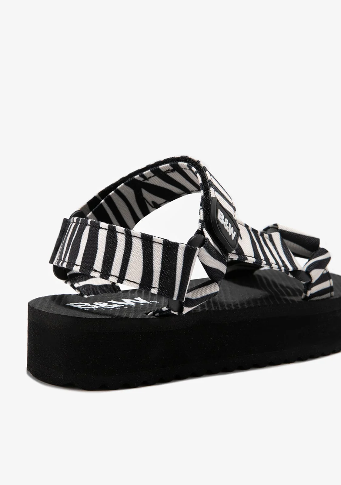 Zebra Platform Sandals B&W - Image 2